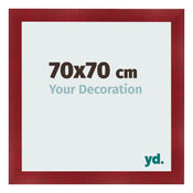 Fotolijst 70x70cm Wijnrood Geveegd MDF Pisa Voorzijde Maat | Yourdecoration.nl