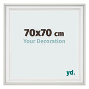 Fotolijst 70x70cm Wit Geveegd MDF Lazio Voorzijde Maat | Yourdecoration.nl