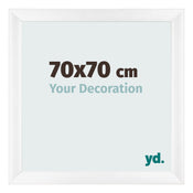 Fotolijst 70x70cm Wit Mat MDF Pisa Voorzijde Maat | Yourdecoration.nl