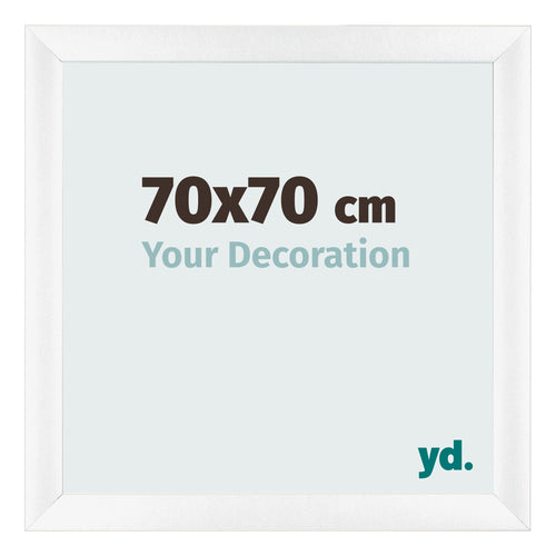 Fotolijst 70x70cm Wit Mat MDF Pisa Voorzijde Maat | Yourdecoration.nl