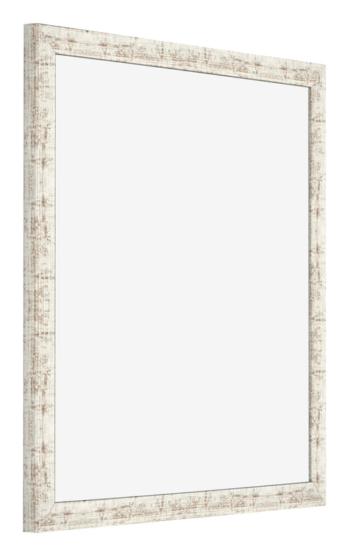 Fotolijst 70x70cm Wit Vintage MDF Bologna Voorzijde Schuin | Yourdecoration.nl