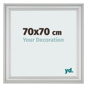 Fotolijst 70x70cm Zilver Mat MDF Lazio Voorzijde Maat | Yourdecoration.nl