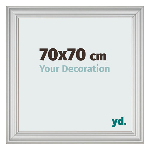 Fotolijst 70x70cm Zilver Mat MDF Lazio Voorzijde Maat | Yourdecoration.nl