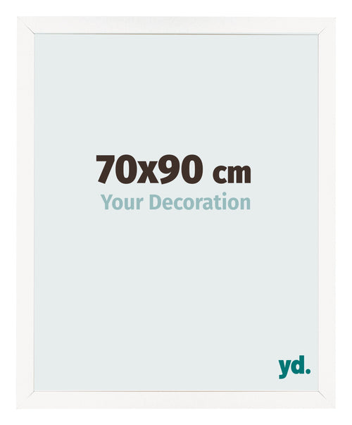 Fotolijst 70x90 cm Wit Hoogglans MDF Bologna Voorzijde Maat | Yourdecoration.nl