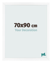 Fotolijst 70x90 cm Wit Mat MDF Bologna Voorzijde Maat | Yourdecoration.nl