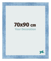 Fotolijst 70x90cm Helder Blauw Geveegd MDF Pisa Voorzijde Maat | Yourdecoration.nl