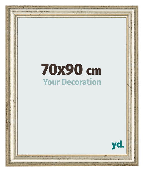 Fotolijst 70x90cm Metaalglans MDF Lazio Voorzijde Maat | Yourdecoration.nl