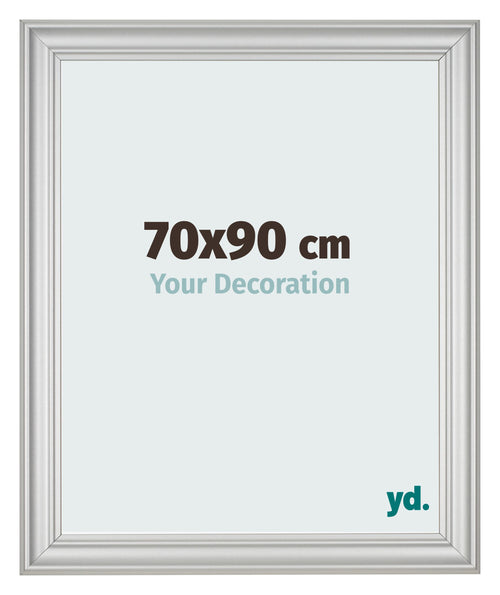 Fotolijst 70x90cm Zilver Mat MDF Lazio Voorzijde Maat | Yourdecoration.nl