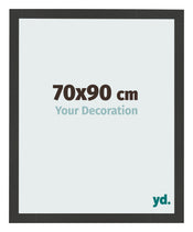 Fotolijst 70x90cm Zwart Houtnerf MDF Bologna Voorzijde Maat | Yourdecoration.nl