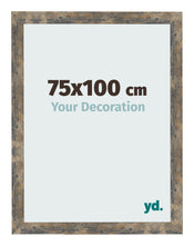 Fotolijst 75x100cm Blauw Goud Gemeleerd MDF Bologna Voorzijde Maat | Yourdecoration.nl