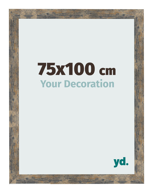 Fotolijst 75x100cm Blauw Goud Gemeleerd MDF Bologna Voorzijde Maat | Yourdecoration.nl