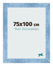 Fotolijst 75x100cm Helder Blauw Geveegd MDF Pisa Voorzijde Maat | Yourdecoration.nl