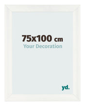 Fotolijst 75x100cm Wit Geveegd MDF Pisa Voorzijde Maat | Yourdecoration.nl