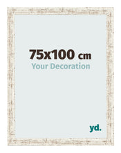 Fotolijst 75x100cm Wit Vintage MDF Bologna Voorzijde Maat | Yourdecoration.nl