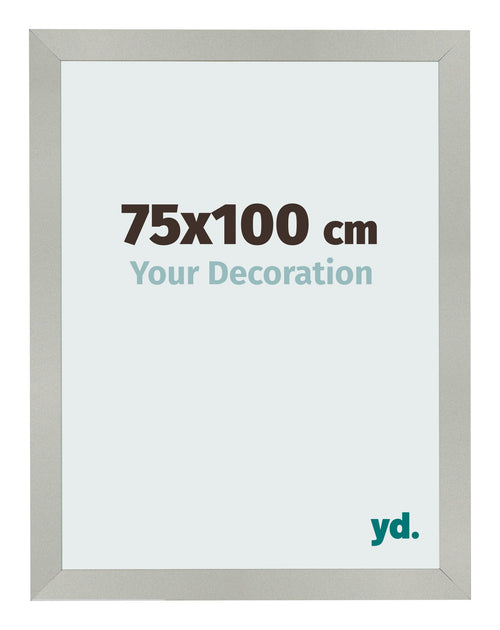 Fotolijst 75x100cm Zilver Mat MDF Bologna Voorzijde Maat | Yourdecoration.nl