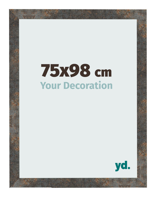 Fotolijst 75x98 cm Geoxideerd Metaal MDF Bologna Voorzijde Maat | Yourdecoration.nl