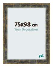 Fotolijst 75x98cm Blauw Goud Gemeleerd MDF Pisa Voorzijde Maat | Yourdecoration.nl