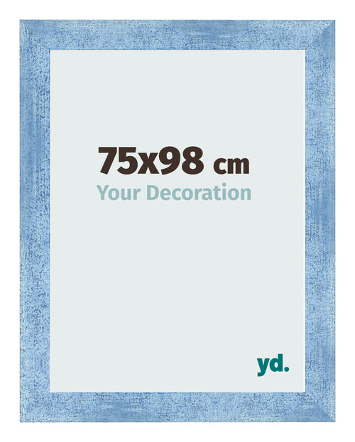 Fotolijst 75x98cm Helder Blauw Geveegd MDF Pisa Voorzijde Maat | Yourdecoration.nl