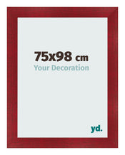 Fotolijst 75x98cm Wijnrood Geveegd MDF Pisa Voorzijde Maat | Yourdecoration.nl