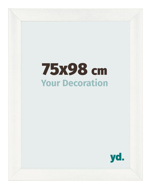 Fotolijst 75x98cm Wit Geveegd MDF Pisa Voorzijde Maat | Yourdecoration.nl