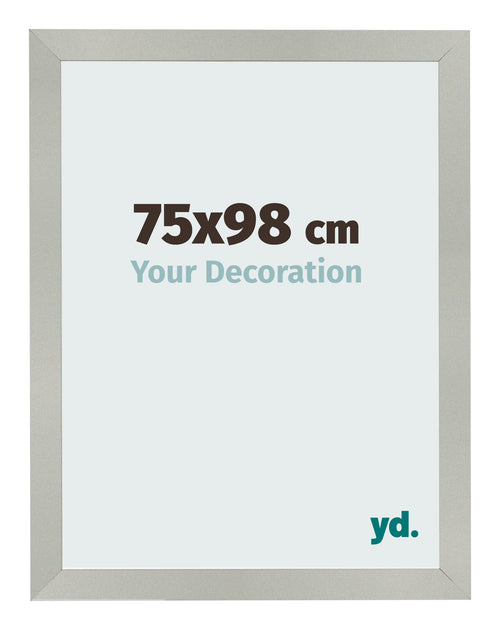 Fotolijst 75x98cm Zilver Mat MDF Bologna Voorzijde Maat | Yourdecoration.nl