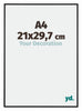 Kent Aluminium Fotolijst 21x29 7cm A4 Zwart Mat Voorzijde Maat | Yourdecoration.nl
