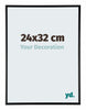 Kent Aluminium Fotolijst 24x32cm Zwart Hoogglans Voorzijde Maat | Yourdecoration.nl