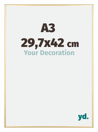 Kent Aluminium Fotolijst 29 7x42cm A3 Goud Voorzijde Maat | Yourdecoration.nl