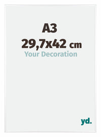Kent Aluminium Fotolijst 29 7x42cm A3 Wit Hoogglans Voorzijde Maat | Yourdecoration.nl