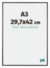 Kent Aluminium Fotolijst 29 7x42cm A3 Zwart Hoogglans Voorzijde Maat | Yourdecoration.nl
