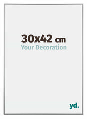 Kent Aluminium Fotolijst 30x42cm Platina Voorzijde Maat | Yourdecoration.nl