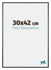 Austin Aluminium Fotolijst 30x42cm Zwart Hoogglans Voorzijde Maat | Yourdecoration.nl