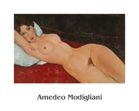 Kunstdruk Amedeo Modigliani Liegender Frauenakt auf weißem Kissen 50x40cm AMO 2002 PGM | Yourdecoration.nl