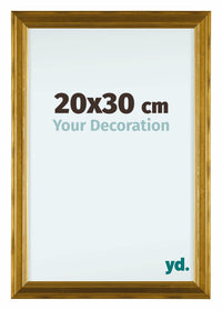Lincoln Houten Fotolijst 20x30cm Goud Voorzijde Maat | Yourdecoration.nl