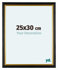 Lincoln Houten Fotolijst 25x30cm Zwart Goud Voorzijde Maat | Yourdecoration.nl