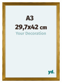 Lincoln Houten Fotolijst 29 7x42cm A3 Goud Voorzijde Maat | Yourdecoration.nl