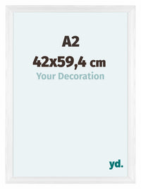 Lincoln Houten Fotolijst 42x59 4cm A2 Wit Voorzijde Maat | Yourdecoration.nl