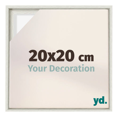 Lyon MDF Baklijst 20x20cm White Wash Voorzijde Maat | Yourdecoration.nl