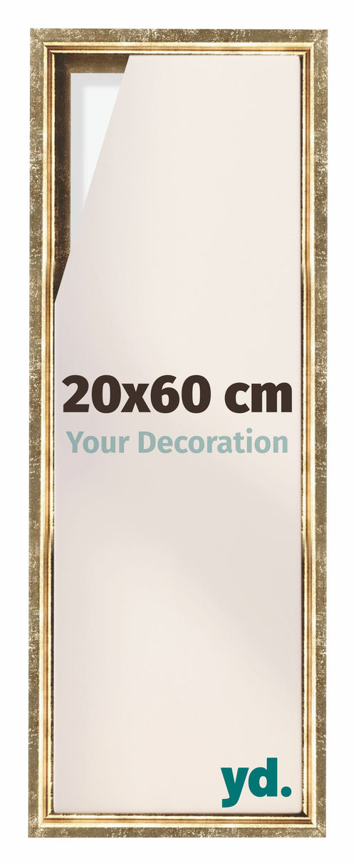 Lyon MDF Baklijst 20x60cm Goud Antiek Voorzijde Maat | Yourdecoration.nl