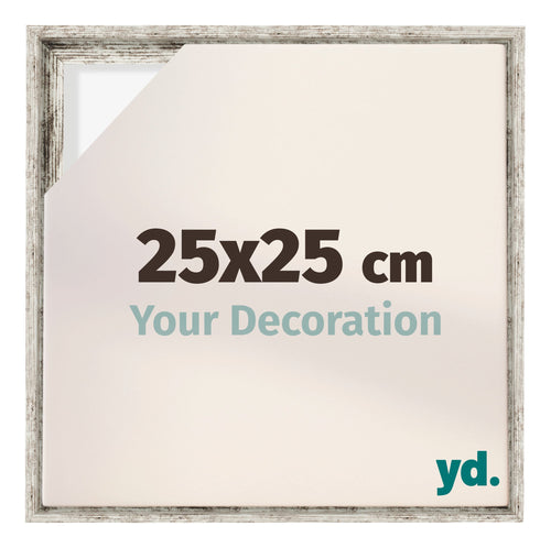 Lyon MDF Baklijst 25x25cm Wit Vintage Voorzijde Maat | Yourdecoration.nl