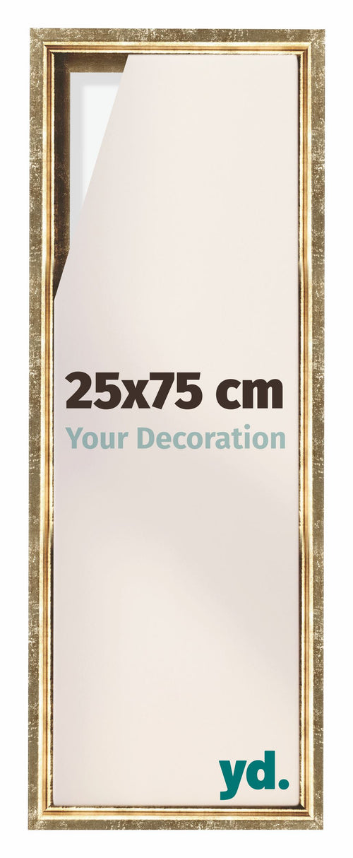 Lyon MDF Baklijst 25x75cm Goud Antiek Voorzijde Maat | Yourdecoration.nl