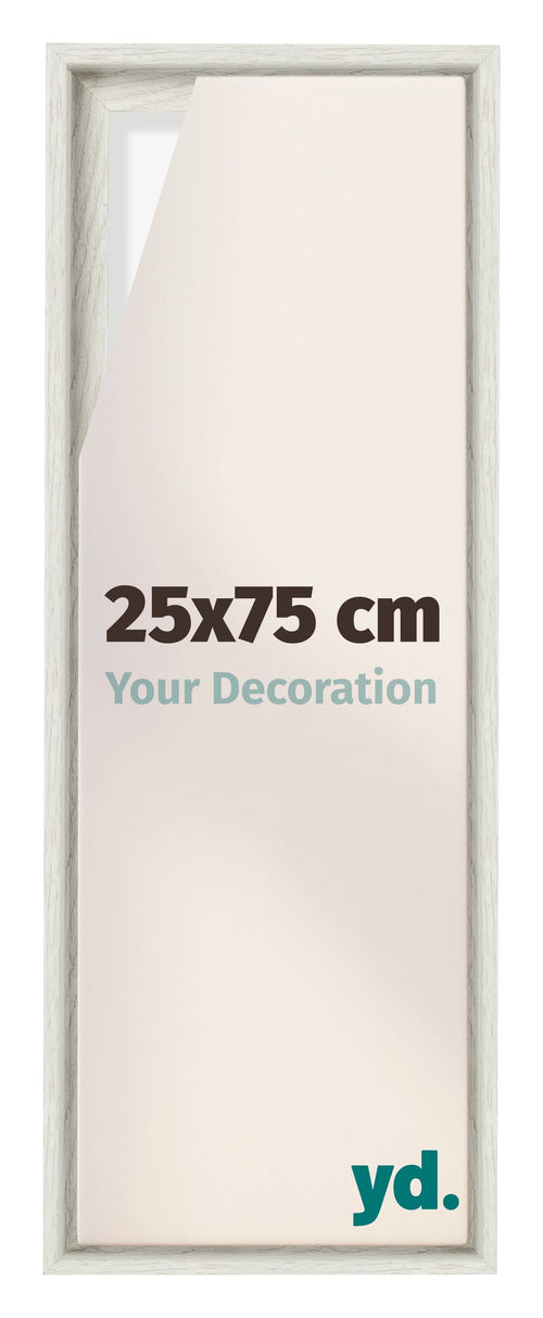 Lyon MDF Baklijst 25x75cm White Wash Voorzijde Maat | Yourdecoration.nl