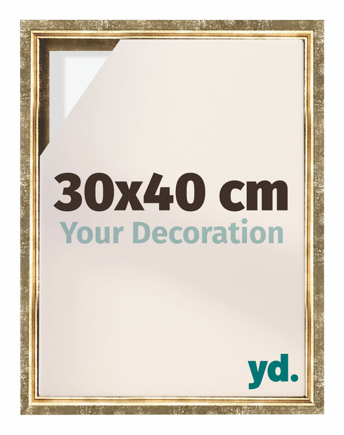 Lyon MDF Baklijst 30x40cm Goud Antiek Voorzijde Maat | Yourdecoration.nl