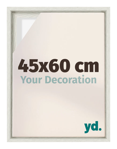 Lyon MDF Baklijst 45x60cm White Wash Voorzijde Maat | Yourdecoration.nl