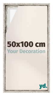 Lyon MDF Baklijst 50x100cm Wit Vintage Voorzijde Maat | Yourdecoration.nl