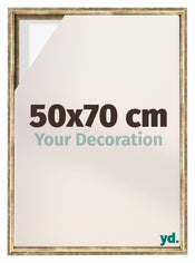 Lyon MDF Baklijst 50x70cm Goud Antiek Voorzijde Maat | Yourdecoration.nl