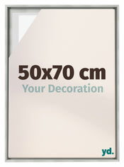 Lyon MDF Baklijst 50x70cm Zilver Mat Voorzijde Maat | Yourdecoration.nl