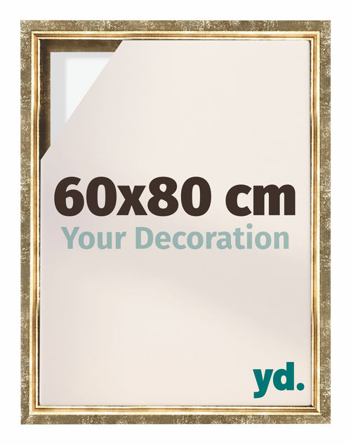 Lyon MDF Baklijst 60x80cm Goud Antiek Voorzijde Maat | Yourdecoration.nl