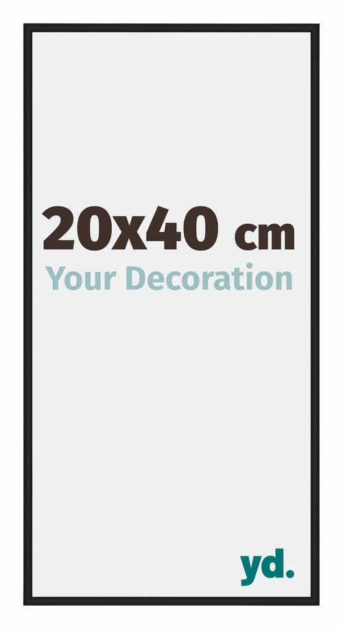 Miami Aluminium Fotolijst 20x40cm Zwart Hoogglans Voorzijde Maat | Yourdecoration.nl