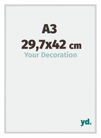 Miami Aluminium Fotolijst 29 7x42cm A3 Zilver Mat Voorzijde Maat | Yourdecoration.nl